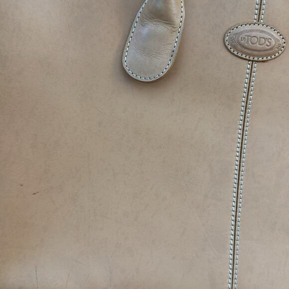 Vintage 90s Tod’s Tan Di Bag Top Handle Zip Closure Tote Purse - Picture 9 of 10